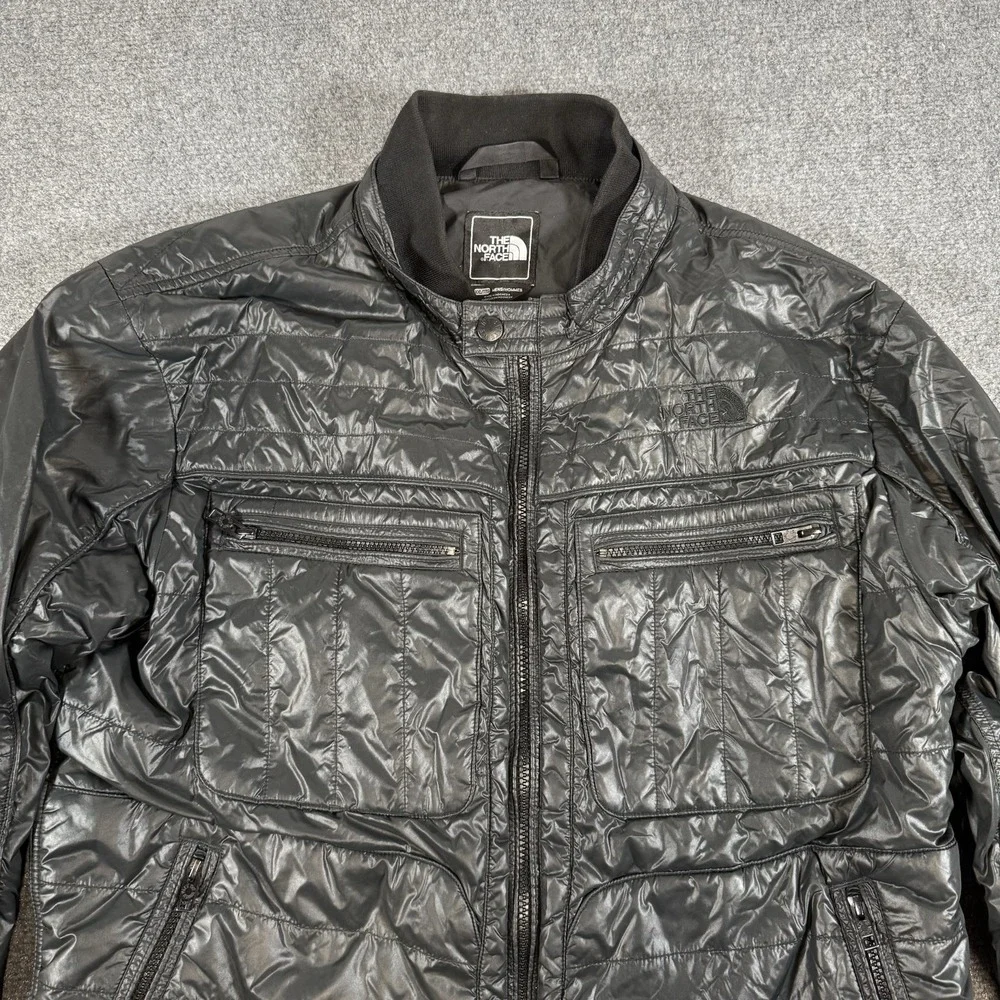 The North Face Mack Moto Jacket Mens 2XL Black  Motorcycle Nylon Quilted Outdoor